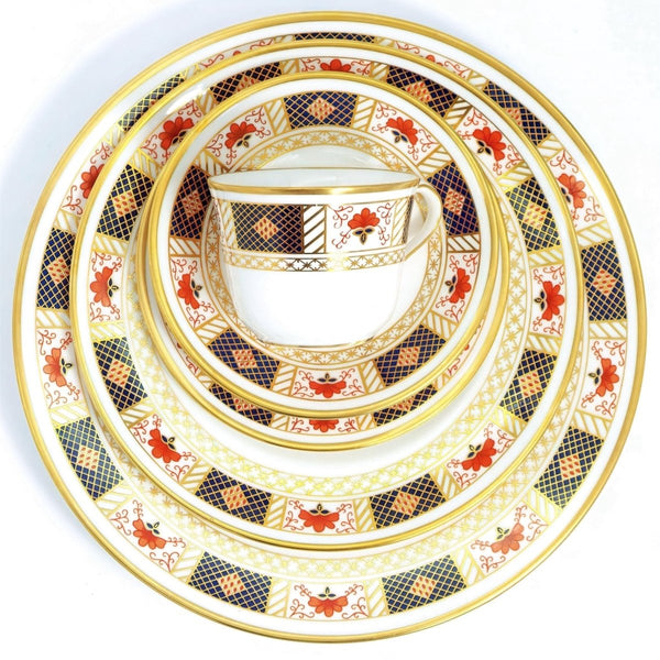 Royal Crown Derby Royal Crown Derby Derby Border China Set for 8 Vintage Porcelain Dinnerware 22kt Gold Gilded Cobalt Blue & Gold Dinner Plates Teacups imari - China Set ClassyTea