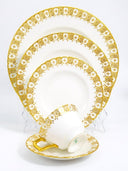 Royal Crown Derby Royal Crown Derby Heraldic Gold 20 - Piece Dinnerware Set, Service for 4, Vintage Fine Bone China, Made in England, Discontinued, China Set - China Set ClassyTea