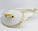Royal Crown Derby Royal Crown Derby Heraldic Gold Large Tureen with Serving Plate, Vintage Fine Bone China, Made in England Made in England, Discontinued - Porcelain Tureen ClassyTea
