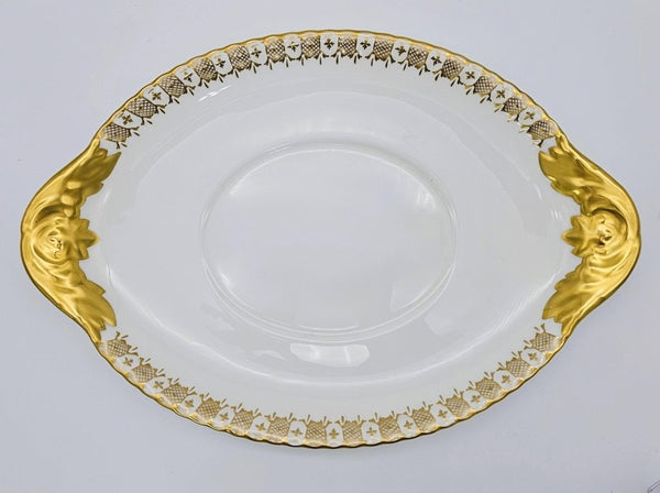Royal Crown Derby Royal Crown Derby Heraldic Gold Large Tureen with Serving Plate, Vintage Fine Bone China, Made in England Made in England, Discontinued - Porcelain Tureen ClassyTea