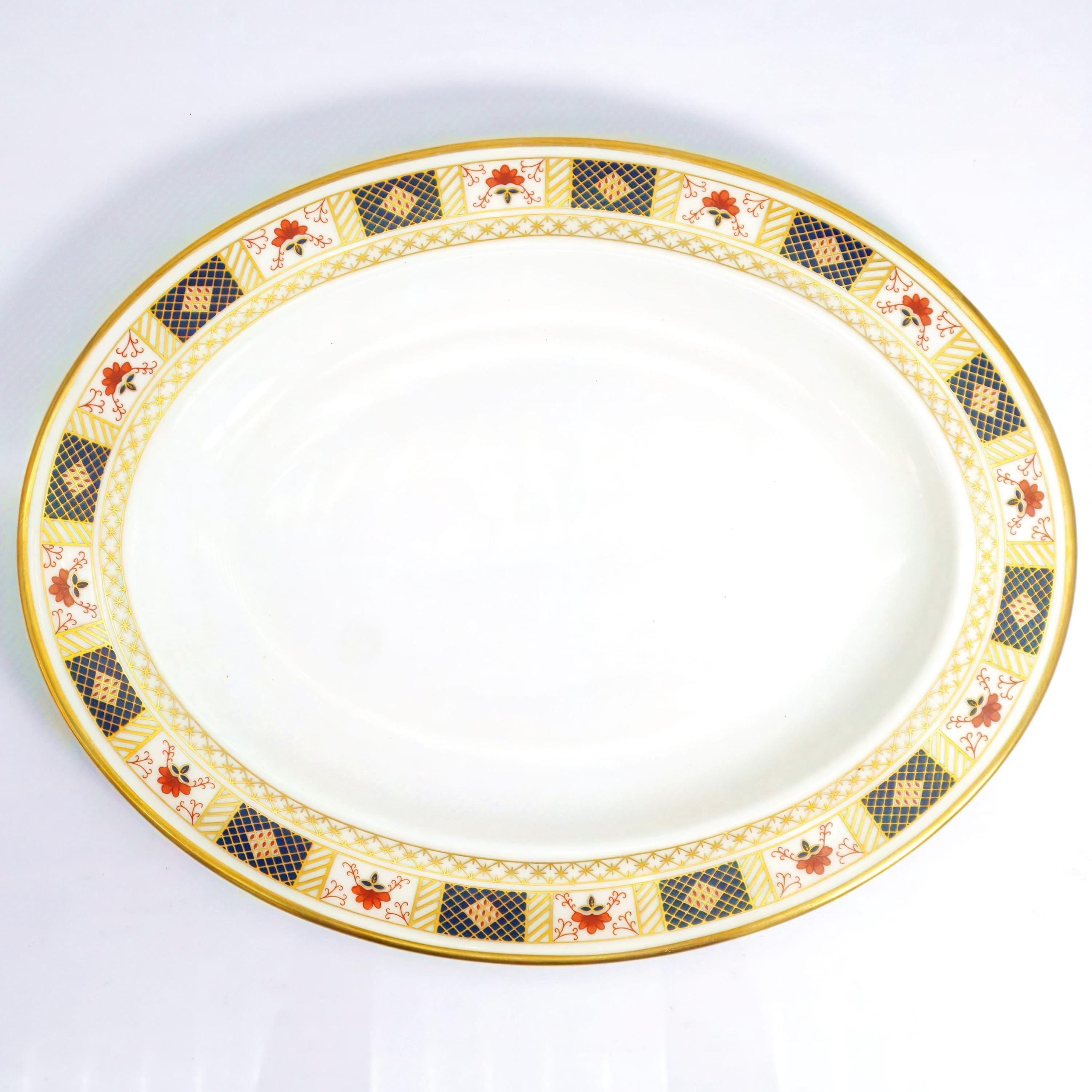 Royal Crown Derby Royal Crown Derby "Derby Border" Oval Serving Platter (10.25") - Serving Platter ClassyTea