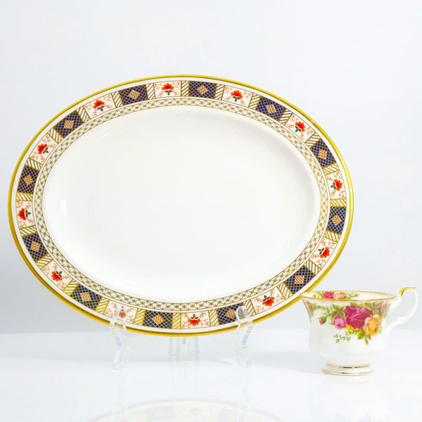 Royal Crown Derby Royal Crown Derby "Derby Border" Oval Serving Platter (10.25") - Serving Platter ClassyTea