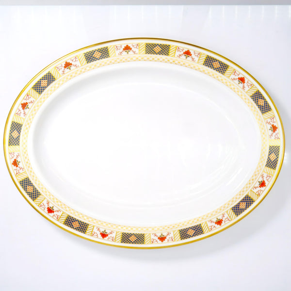 Royal Crown Derby Royal Crown Derby "Derby Border" Oval Serving Platter (16"L) - Serving Platter ClassyTea