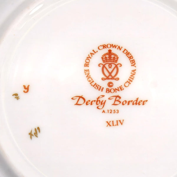 Royal Crown Derby Eight (8) Royal Crown Derby Derby Border Rimmed Soup Bowls Border 8.5" 22k Trim w/ Cobalt Red Gold Imari English Bone China Discontinued Set - Soup Bowl ClassyTea