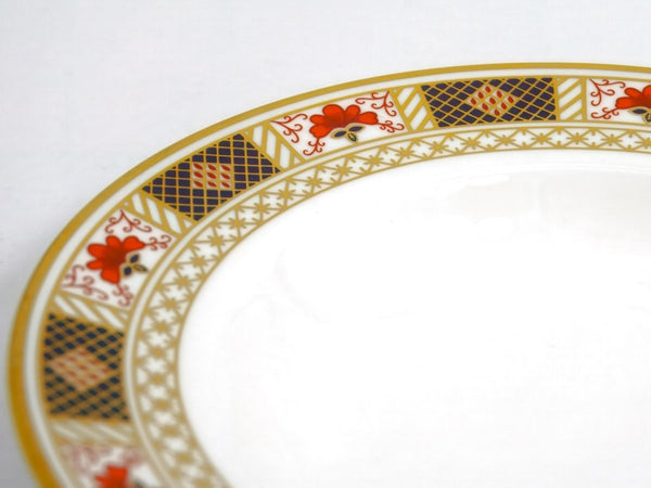 Royal Crown Derby Eight (8) Royal Crown Derby Derby Border Rimmed Soup Bowls Border 8.5" 22k Trim w/ Cobalt Red Gold Imari English Bone China Discontinued Set - Soup Bowl ClassyTea