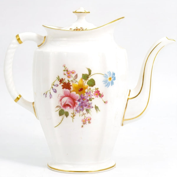 Royal Crown Derby Vintage 1960s Tea Set with Yellow Pink and Violet Floral China Tea Party Serveware Royal Crown Derby Royal Albert Espresso Cup Set Easter - Tea Set ClassyTea