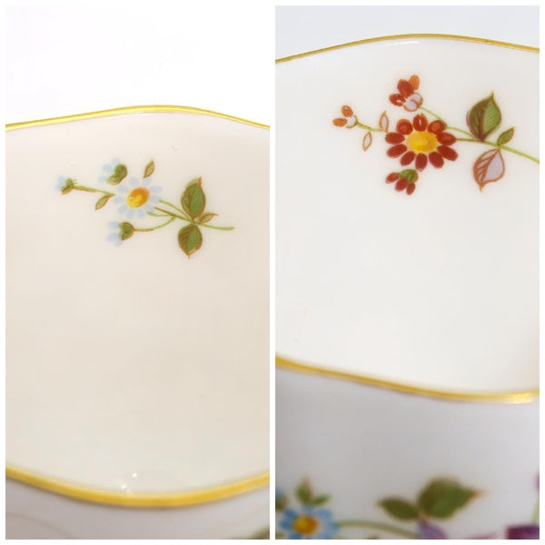 Royal Crown Derby Vintage 1960s Tea Set with Yellow Pink and Violet Floral China Tea Party Serveware Royal Crown Derby Royal Albert Espresso Cup Set Easter - Tea Set ClassyTea