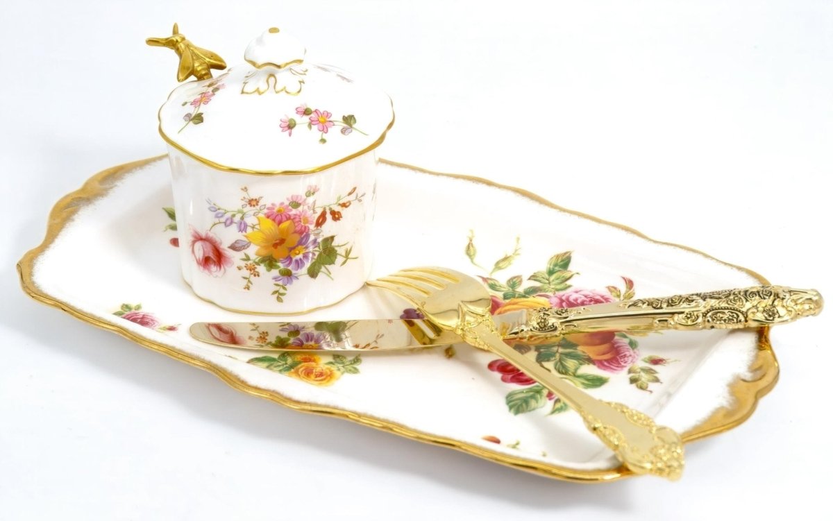 Royal Crown Derby Derby Posies Tea Set for 6, 18 Pieces | Vintage Bone China