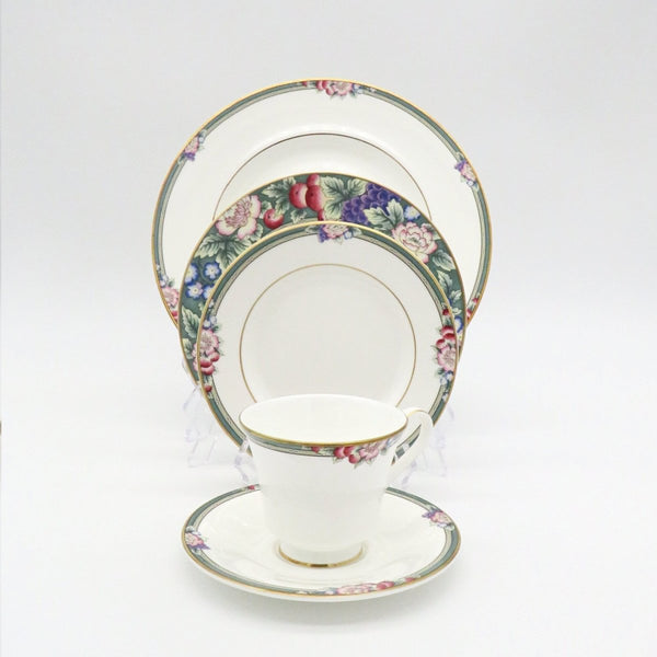 Royal Doulton China Set for 4 Royal Doulton Orchard Hill 1994 Dinnerware Set | Stunning dinner plates, tea cups, fruits ,cups plates England, Bone China - China Set ClassyTea