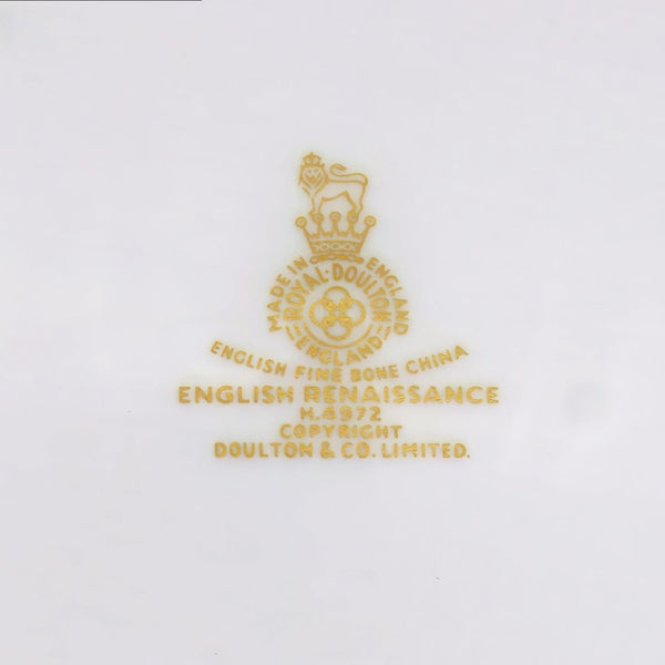Royal Doulton Royal Doulton English Renaissance China Set for 8 | 1960s Dinnerware with Sage Green and Gold Dinner Plates Heirloom Gift for China Cabinet - China Set ClassyTea