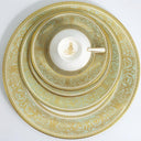 Royal Doulton Royal Doulton English Renaissance China Set for 8 | 1960s Dinnerware with Sage Green and Gold Dinner Plates Heirloom Gift for China Cabinet - China Set ClassyTea