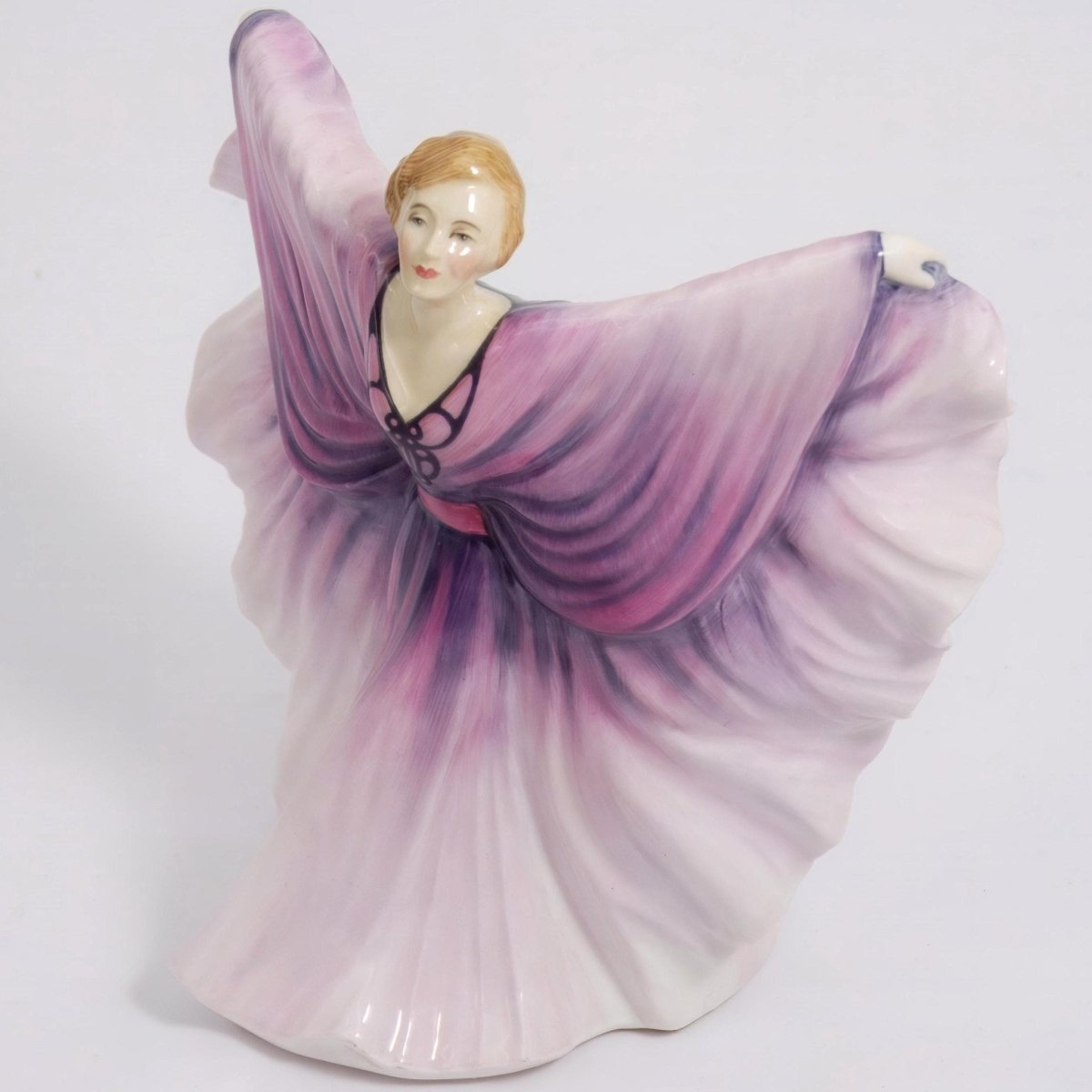 Royal Doulton Royal Doulton Isadora HN2938 Peter Gee Art Deco Art Nouveau Purple Butterfly Porcelain Figurine Unique Shelf Decor Mantle 1920s Gift Statue - Porcelain Figurine ClassyTea