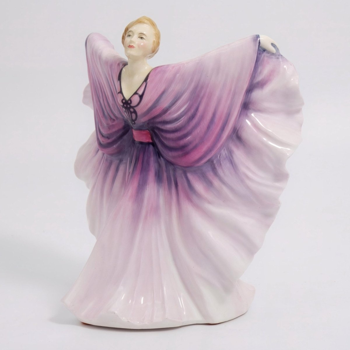 Royal Doulton Royal Doulton Isadora HN2938 Peter Gee Art Deco Art Nouveau Purple Butterfly Porcelain Figurine Unique Shelf Decor Mantle 1920s Gift Statue - Porcelain Figurine ClassyTea