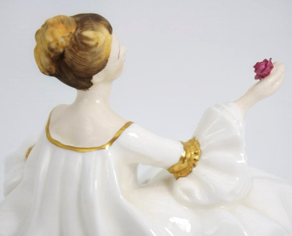 Royal Doulton Royal Doulton My Love HN2339 Porcelain Figurine Unique Shelf Decor Mantle White and Gold Victorian Romantic Rose Floral Bridgerton Downton - Porcelain Figurine ClassyTea