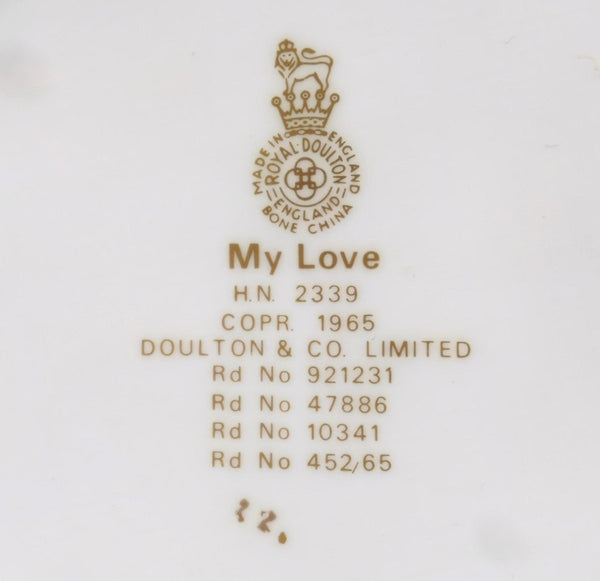 Royal Doulton Royal Doulton My Love HN2339 Porcelain Figurine Unique Shelf Decor Mantle White and Gold Victorian Romantic Rose Floral Bridgerton Downton - Porcelain Figurine ClassyTea