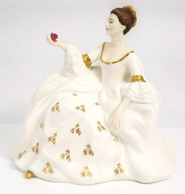 Royal Doulton Royal Doulton My Love HN2339 Porcelain Figurine Unique Shelf Decor Mantle White and Gold Victorian Romantic Rose Floral Bridgerton Downton - Porcelain Figurine ClassyTea