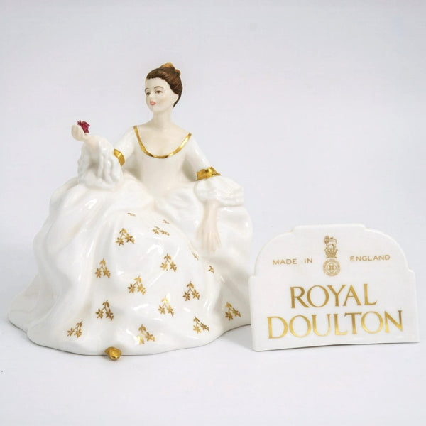 Royal Doulton Royal Doulton My Love HN2339 Porcelain Figurine Unique Shelf Decor Mantle White and Gold Victorian Romantic Rose Floral Bridgerton Downton - Porcelain Figurine ClassyTea