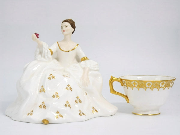 Royal Doulton Royal Doulton My Love HN2339 Porcelain Figurine Unique Shelf Decor Mantle White and Gold Victorian Romantic Rose Floral Bridgerton Downton - Porcelain Figurine ClassyTea