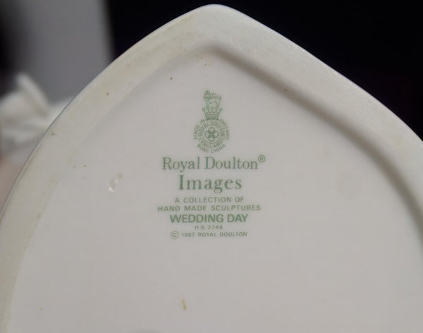 Royal Doulton Vintage Wedding Cake Topper | Tall 12" Bone China Royal Doulton Images Wedding Day Porcelain White Ivory Off White Curio Cabinet Antique - Porcelain Figurine ClassyTea