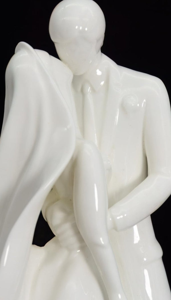 Royal Doulton Vintage Wedding Cake Topper | Tall 12" Bone China Royal Doulton Images Wedding Day Porcelain White Ivory Off White Curio Cabinet Antique - Porcelain Figurine ClassyTea