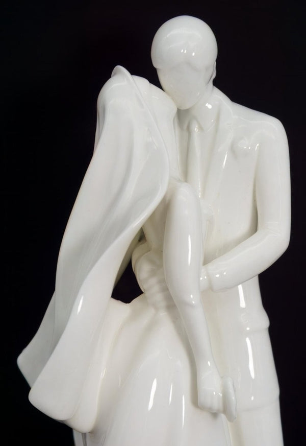 Royal Doulton Vintage Wedding Cake Topper | Tall 12" Bone China Royal Doulton Images Wedding Day Porcelain White Ivory Off White Curio Cabinet Antique - Porcelain Figurine ClassyTea