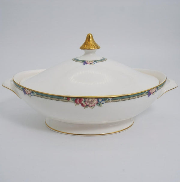 Royal Doulton Royal Doulton Orchard Hill H5233 Covered Vegetable Bowl – English Fine China with Multifloral and Fruit Design– Vintage Bone China Dinning - Vegetable Bowl ClassyTea