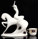 Royal Dux Large Porcelain Statue of Lady Godiva | Royal Dux Lady Godiva Minimalist Modern Art Nouveau Decor Art Deco Czech Art Lover Gift Mythological - Porcelain Figurine ClassyTea