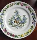 Royal Worcester Service for 4 Royal Worcester Herbs Malvern Botanical Florals Green Trim on White Porcelain, Rosemary & Sage Herbs 16 Piece Dinnerware Set - China Set ClassyTea