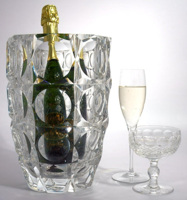 Saint - Louis Large Saint Louis Crystal Ice Bucket Art Deco Vase Vintage Crystal Champagne Bucket Glass Sculpture Unique Gift for Her Crystal Centerpiece - Ice Bucket ClassyTea