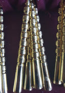 Stanley Roberts Vintage Gold Plated Flatware Set for 8 Stanley Roberts Golden Straita Silverware 50 Piece Rope Handle Wedding Gift 50th Anniversary Gift - Goldplated Flatware ClassyTea