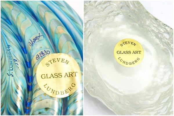 Steven Lundberg Steven Lundberg Glass Art Glass Shell Coastal Paperweight Millefiori Lampwork Coral Reef Paperweight Pearlescent Office Decor Desk Figure - Glass Art Paperweight ClassyTea