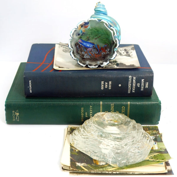 Steven Lundberg Steven Lundberg Glass Art Glass Shell Coastal Paperweight Millefiori Lampwork Coral Reef Paperweight Pearlescent Office Decor Desk Figure - Glass Art Paperweight ClassyTea