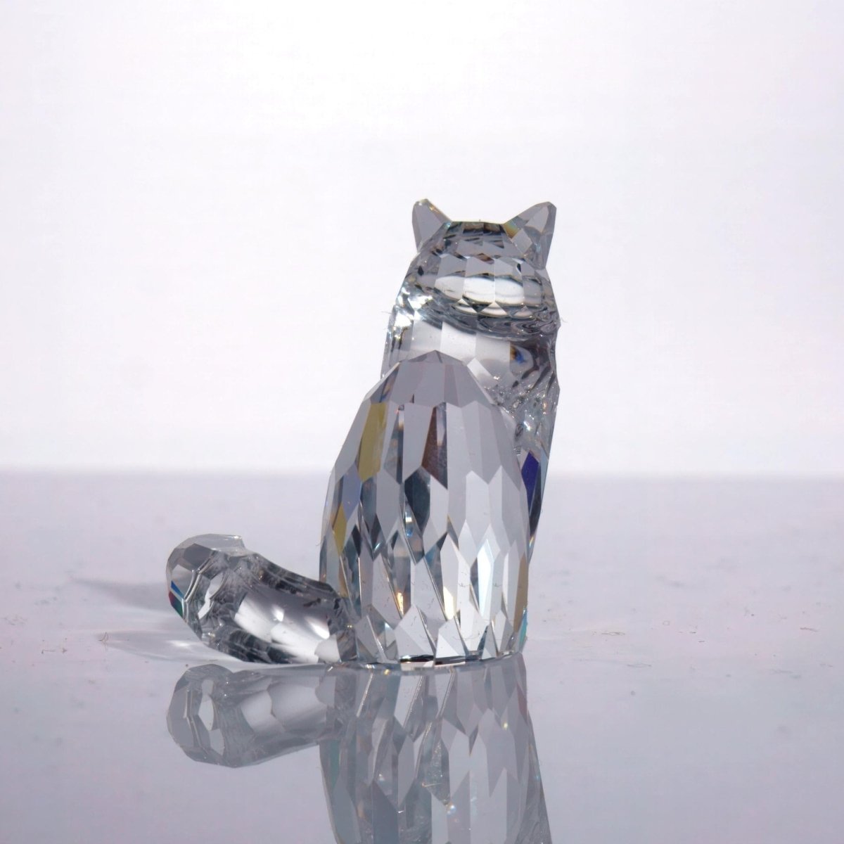 Swarovski Swarovski Crystal Cat Figurine | Tiny Crystal Animal Figurine Gift for Grandma Gift For Mom Gift for Cat Lover Small Glass Animal Small Gift - Crystal Figurine ClassyTea