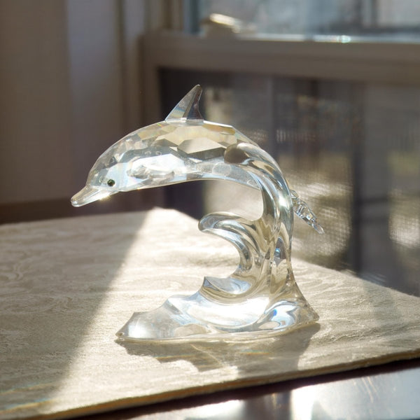 Swarovski Swarovski Crystal Dolphin Figurine | Tiny Crystal Animal Figurine Gift for Grandma Gift For Mom Gift Small Glass Animal Small Gift Coastal - Crystal Figurine ClassyTea