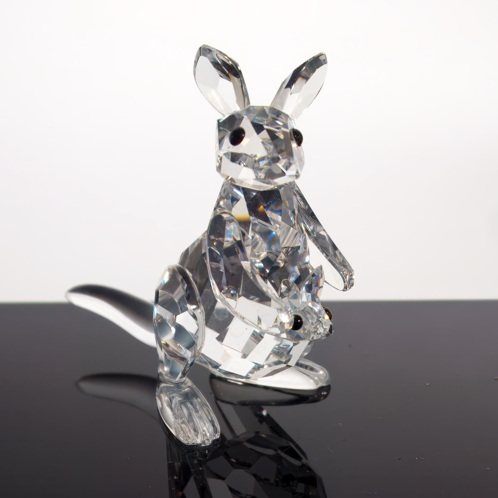 Swarovski Swarovski Crystal Kangaroo Figurine | Tiny Crystal Animal Figurine Gift for Grandma Gift for Mothers Day Gift Glass Tiny Swarovski Kangaroo - Crystal Figurine ClassyTea
