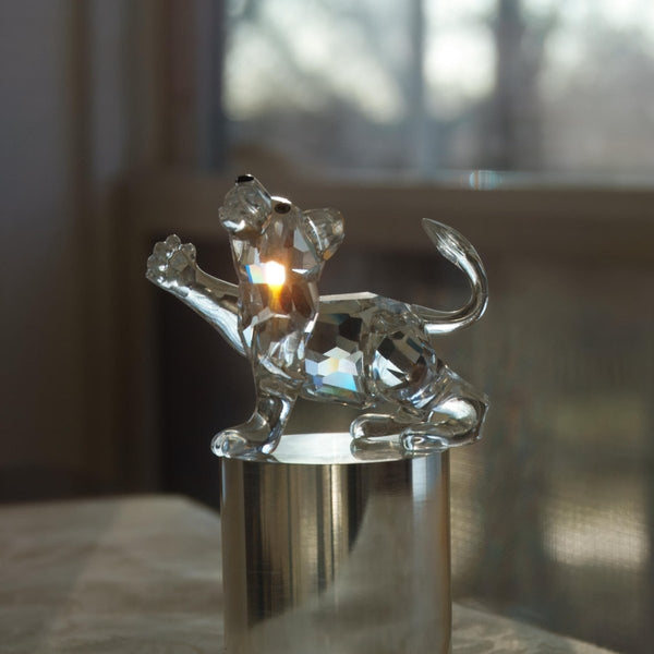 Swarovski Swarovski Crystal Lion Cub Figurine | Tiny Crystal Animal Figurine Gift for Grandma Gift For Mom Gift for Cat Lover Small Glass Animal Gift - Crystal Figurine ClassyTea