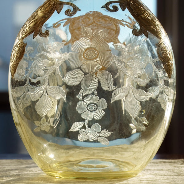 Tiffin Tiffin Mandarin Yellow Glass Decanter (1920s - 1930s) | Crystal - Glass Decanter ClassyTea