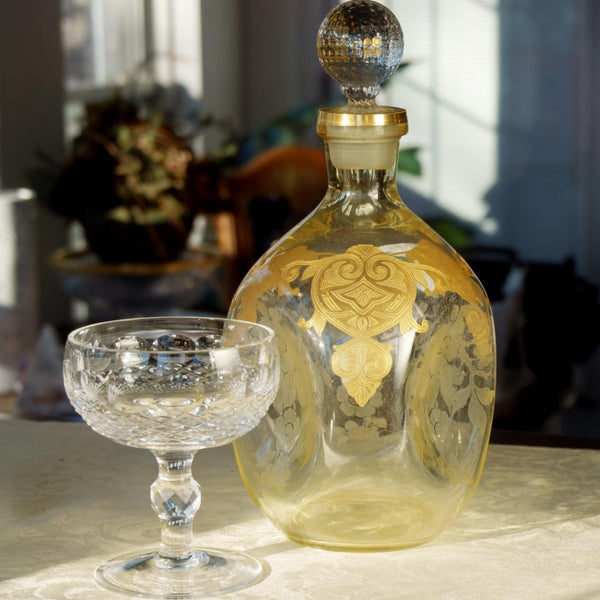 Tiffin Tiffin Mandarin Yellow Glass Decanter (1920s - 1930s) | Crystal - Glass Decanter ClassyTea