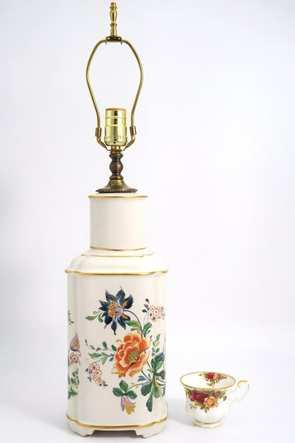 Tilden Thurber Floral Porcelain Table Lamp For Country Decor Ceramic Lamp For Farmhouse Aesthetic Brass Gold Unique Tilden Thurber Cute Lamp China Lamp - Table Lamp ClassyTea
