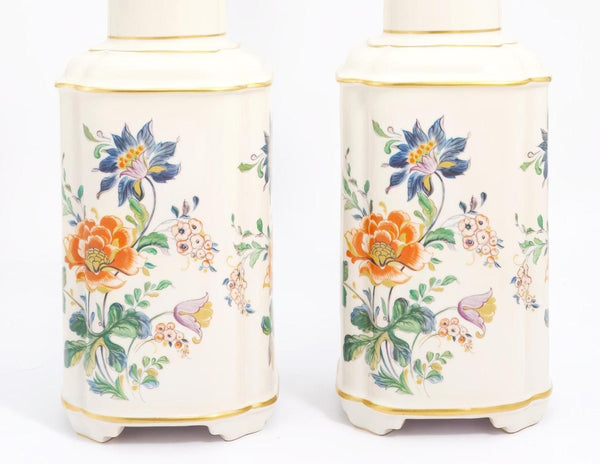 Tilden Thurber Floral Porcelain Table Lamp For Country Decor Ceramic Lamp For Farmhouse Aesthetic Brass Gold Unique Tilden Thurber Cute Lamp China Lamp - Table Lamp ClassyTea