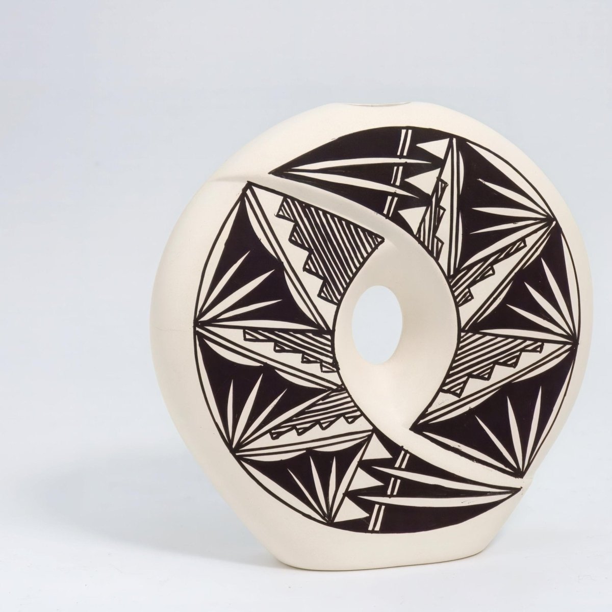 Tina Garcia Signed Pueblo Acoma Pottery | Tina Garcia Clay Decorative Vase for Rustic Decor for Native Art Gift Unique Shelf Decor for Entry Way Console - Indigenous Vase ClassyTea