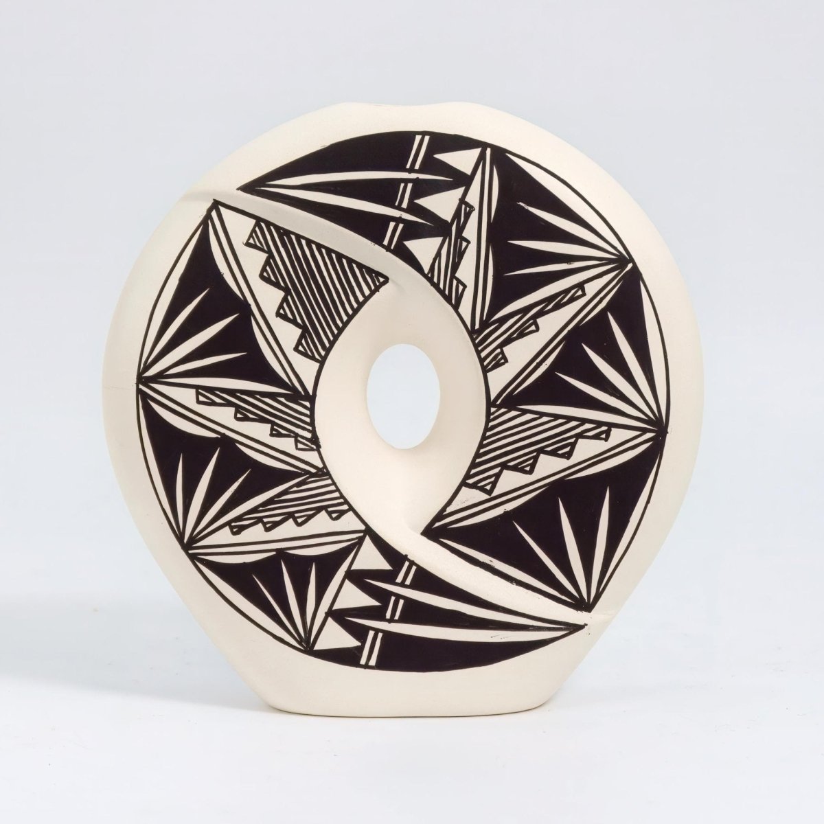 Tina Garcia Signed Pueblo Acoma Pottery | Tina Garcia Clay Decorative Vase for Rustic Decor for Native Art Gift Unique Shelf Decor for Entry Way Console - Indigenous Vase ClassyTea