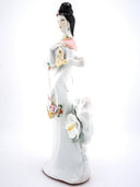 Unknown Chinese Porcelain Figurine Statue Sculpture Antique Asian Decor Floral Calligraphy 寿 Shou Longevity Lunar Gift Geisha Oriental Art Snake - Porcelain Figurine ClassyTea
