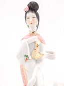 Unknown Chinese Porcelain Figurine Statue Sculpture Antique Asian Decor Floral Calligraphy 寿 Shou Longevity Lunar Gift Geisha Oriental Art Snake - Porcelain Figurine ClassyTea