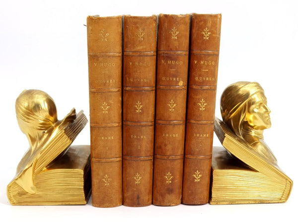 Victor Hugo 1850s Complete 1st Edition Antique Book Collection of Victor Hugo, including Leather Bound Books Of Les Miserable and Hunchback of Notredame - Antique Books ClassyTea