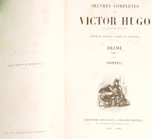 Victor Hugo 1850s Complete 1st Edition Antique Book Collection of Victor Hugo, including Leather Bound Books Of Les Miserable and Hunchback of Notredame - Antique Books ClassyTea