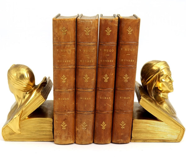 Victor Hugo 1850s Complete 1st Edition Antique Book Collection of Victor Hugo, including Leather Bound Books Of Les Miserable and Hunchback of Notredame - Antique Books ClassyTea
