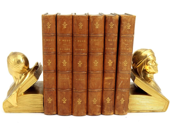 Victor Hugo 1850s Complete 1st Edition Antique Book Collection of Victor Hugo, including Leather Bound Books Of Les Miserable and Hunchback of Notredame - Antique Books ClassyTea