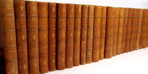 Victor Hugo 1850s Complete 1st Edition Antique Book Collection of Victor Hugo, including Leather Bound Books Of Les Miserable and Hunchback of Notredame - Antique Books ClassyTea