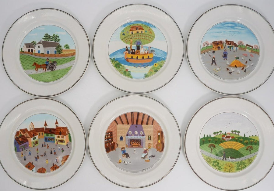Villeroy & Boch Design Naif Dinner Plates (10.5"), Set of 6 | Vintage Porcelain